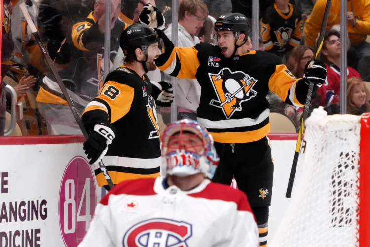 Novak scores 2 goals, including OT winner, to help the Penguins beat the Canadiens